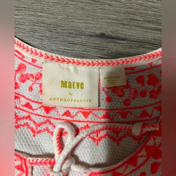 Anthropologie Maeve Louisa Textured Peasant Top Size Medium - Picture 6 of 9